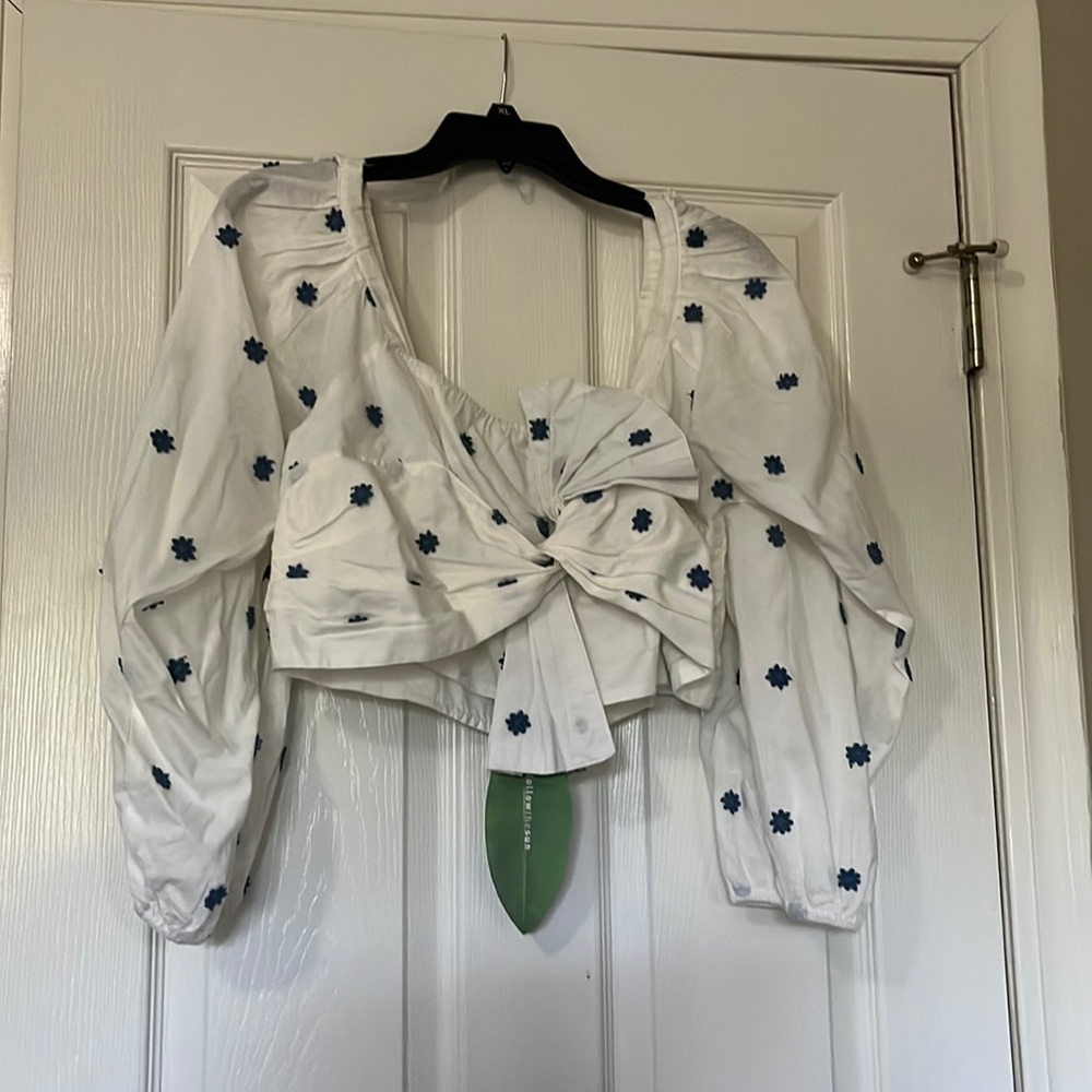 Farm Rio Blue Flowers Crop Top